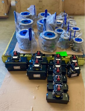 Ball valves fitted with pneumatic actuators