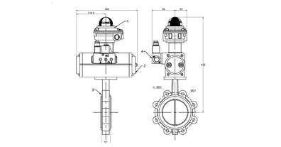 Lugged Butterfly Valve - On/Off (100mm) DA