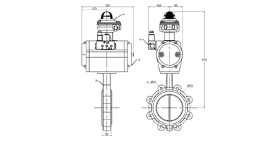 Lugged Butterfly Valve - On/Off (150mm) DA