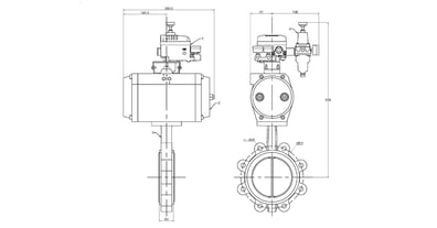 Lugged Butterfly Valve - Positioner Controlled (200mm) STC