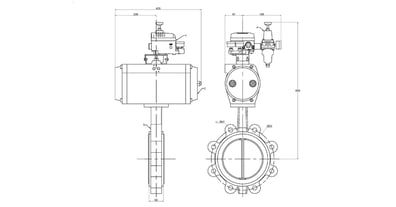 Lugged Butterfly Valve - Positioner Controlled (250mm) STC