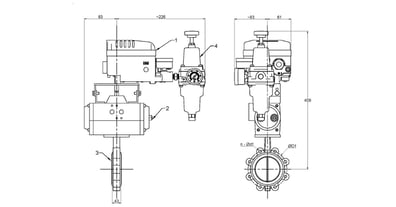 Lugged Butterfly Valve - Positioner Controlled (50mm) STC