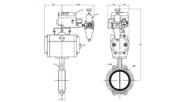 Wafer Butterfly Valve - Positioner Controlled (100mm) STC