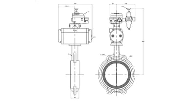 Wafer Butterfly Valve - Positioner Controlled (250mm) DA
